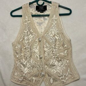 Carmen Marc Valvo embroidered vest.